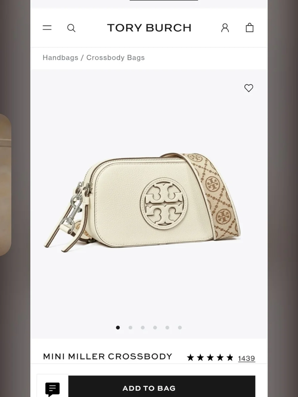 Tory Burch Light Blue Logo Crossbody Camera Bag